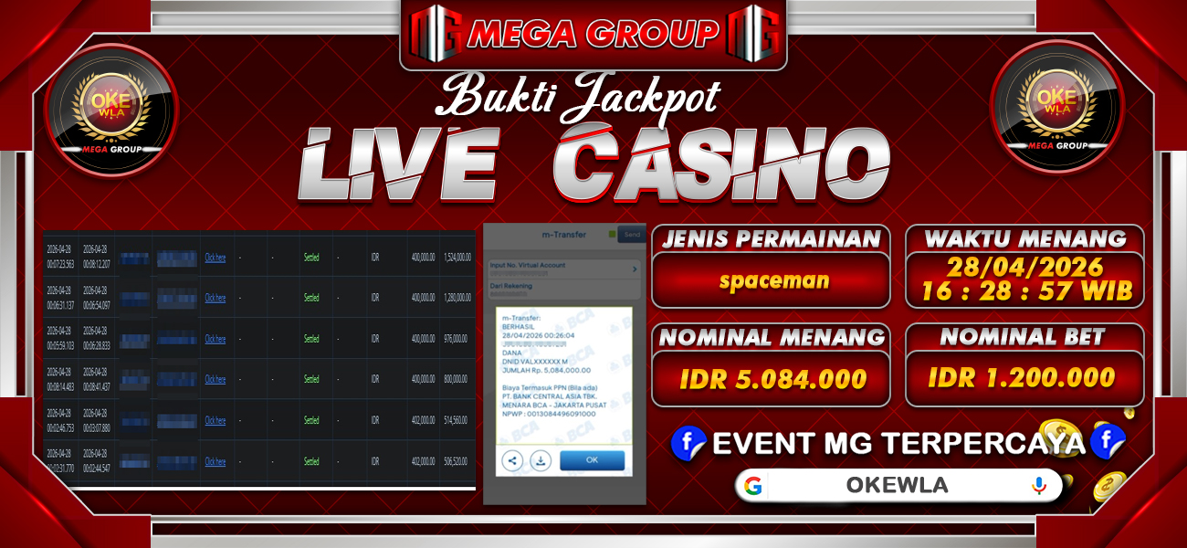 Bukti JP situs Okewla hari Selasa, 28 April 2026