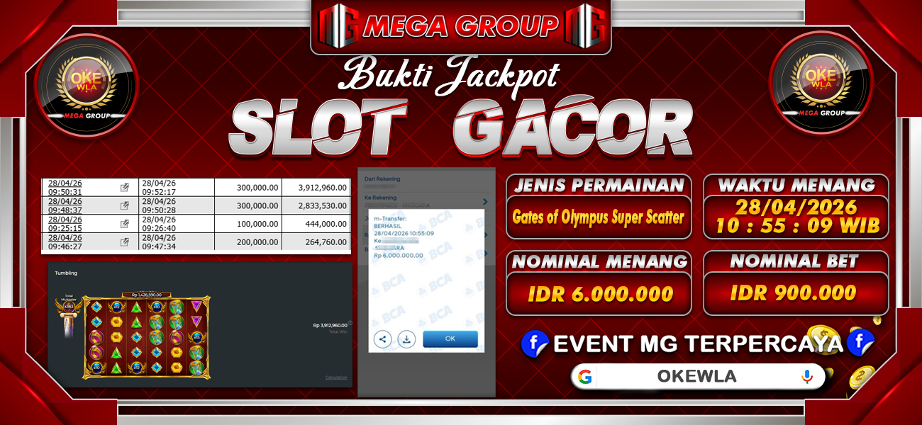 Bukti JP situs Okewla hari Selasa, 28 April 2026